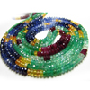 TOP GRADE - SUPER FINE - EXCELLENT- very very nice outstanding multy precious EMARALD RUBY YELLOW SAPHIRE BLUE SAPHIRE GORGEOUS COLOUR micro feceted rondell beads size 2.25 mm to 3.75 mm length 16 inches super great price